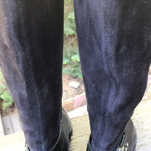 Cole Haan Adler Riding Tall Suede Leather Pull on Black Boots Women's Size 5.5B - Picture 6 of 12